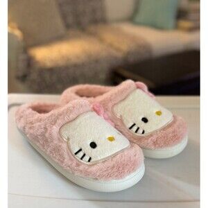 Hello Kitty Clog Pink Women's Slippers Sz. L 9-10 Warm Cozy Comfy House Shoes
